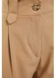  Collection Mink Carrot High Waist Polyviscose Woven Fabric Pants Twoss22Pl0280