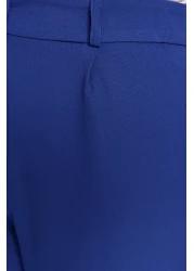  Modest Blue Lacing Detailed Lined Crepe Jacket-Pants Woven Bottom-Top Suit TCTSS23US00044