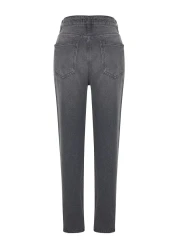  Collection جينز أمي رمادي عالي الخصر TWOAW24JE00076