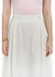 MAİ COLLECTİON تنورة طويلة بتفاصيل جسر ريا