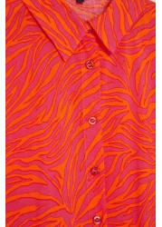  Collection Abstract Pattern Woven Beach Shirt Tbess24Go00027