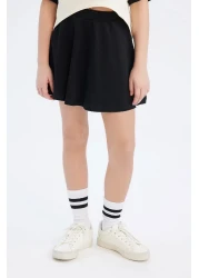 Defacto Girls' 2-Piece Set Crew Neck Printed Short Sleeve T-Shirt Skirt E0416A825Sm