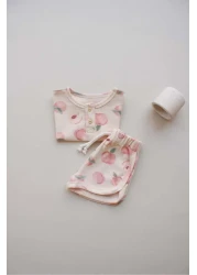 Oh La La Koala For Little Ones Peach Print Camisole Bottom Top Set