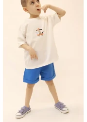BALKABAĞI Catch Me Bro Boy's Summer Shorts Suit (2-9 Years) Mtye0063