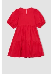 Defacto Girl's Short Sleeve Red Dress B6927a824sm