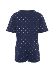  Collection 100% Cotton Navy Blue Polka Dot and Heart Sleepwear Set - Thmss21Pt1485