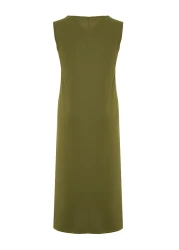  Modest Khaki Sleeveless Long Lining Lingerie Dress Tctss21Uk0034