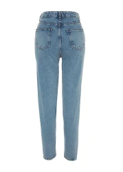  Collection جينز أمي النيلي عالي الخصر TWOSS23JE00067