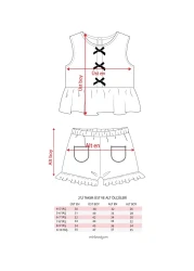 Minipodyum بدلة صيفية من الكتان مكونة من قطعتين مع شورتات مزينة بفيونكة للفتيات
