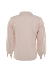  Collection قميص منسوج من القطن باللون البيج TWOSS20GO0357