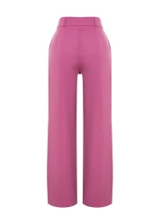  Collection Fuchsia High Waist Wide Leg/Wide Leg Pleated Woven Trousers TWOAW21PL0076