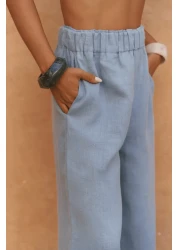 BOHEMAİ Baron Blue Linen Shirt Pants Suit