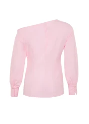  Collection Pink Boat Neck Woven Blouse TWOSS24BZ00553