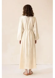 Olcay فستان جبر بأزرار وإكسسوارات بريت بيج 9297-E