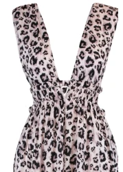  Collection فستان شاطئ طويل بطبعة جلد الفهد - TBESS22EL0731