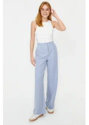  Collection Light Blue Wide Leg Woven Trousers - Twoaw22Pl0139