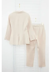  Modest Stone Arched Crepe Lined Jacket Pants Woven Bottom Top Set TCTSS24US00010