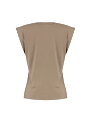  Collection Mink 100% Cotton Wadding Look Basic Crew Neck Knitted T-Shirt TWOSS20TS0021