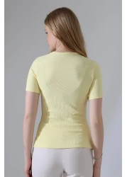 Butik Beyza Lycra Blouse with Sun Button Detail