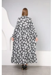 mervemoda Cotton woven fabric - Women's long sleeved summer dress