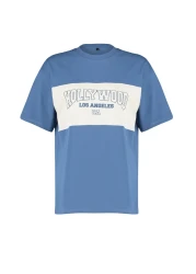  Collection Indigo 100% Cotton Color Blocked City Printed Oversize/Wide Cut Knitted T-Shirt TWOSS24TS00079