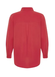  Collection قميص منسوج فضفاض بزهرة الرمان TWOAW20GO0107