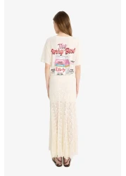 Defacto Coool Oversize Wide Fit Crew Neck Back Printed Short Sleeve T-Shirt F4787Ax25Sm