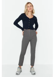  Collection بنطال منسوج بطول الكاحل عالي الخصر - تفاصيل كوليت، TWOSS20PL0515