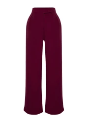 Collection Burgundy Wide Leg/Wide Leg Woven Fabric Trousers Twoaw22Pl0066