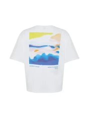  Collection White Premium 100% Cotton Printed Relaxed/Comfortable Fit Knitted T-Shirt TWOSS24TS00172