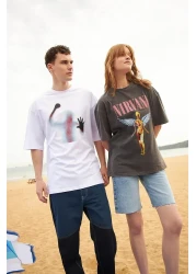 Trendiz Unisex Nirvana Angel Washed Tshirt Anthracite