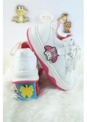 Moda Lime Unisex Children's Sports Shoes Kuromi Special Design Lace-Up and Velcro Sneakers