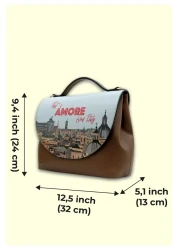 Dogo Women's Vegan Leather Brown Handbag - That's Amore from Italy Design