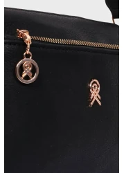 Les Crioch حقيبة كروس نسائية سوداء - 3 أقسام، مبطنة وحزام عمودي قابل للتعديل