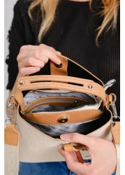 Just Polo حقيبة يد وكتف نسائية مطبوعة منقوشة