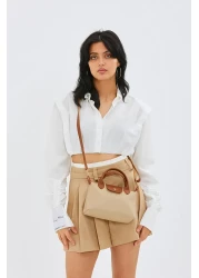 minebag Long Strapped Sahra Women's Crossbody Bag Beige