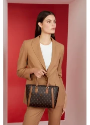 Pierre Cardin Brown Monogram Women's Shoulder Bag 05PO23Y1718