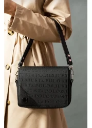 Just Polo Women's Embossed Just & Polo Patterned Zipper Closure Shoulder and Hand Bag