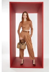 Pierre Cardin حقيبة كتف نسائية باللون البني 05PO22Y1637