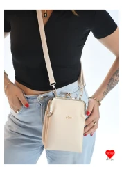 JARA Bag حقيبة محفظة باريس بحزام متقاطع مقاوم للماء مكونة من 3 أقسام مع حامل هاتف