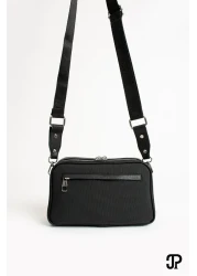 Just Polo حقيبة كتف نسائية أصلية للموسم الجديد مكونة من 5 أقسام من الجلد الناعم الفاخر وحزام كتف متقاطع قابل للتعديل