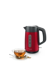 Bosch DesignLine Electric Kettle TWK4P434GB, 3000 W, 1.7 L, Deep Red Crystal, Stainless Steel, Power-on Indicator