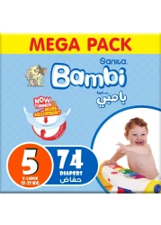 Sanita Bambi Tom &amp; Jerry Diapers Extra Large Size 5 12-22kg Mega Pack 74 Diapers
