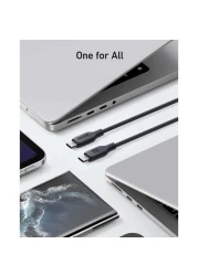 أنكر بايو-بيسد كابل USB-C إلى USB-C لمزامنة البيانات والشحن - أسود 3 قدم