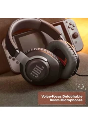 جي بي إل كوانتم 100 سماعات رأس الألعاب فوق الأذن مع ميكروفون بوم بتركيز صوتي قابل للفصل - أزرق