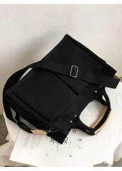 Large Capacity Canvas Tote Bag With Multiple Pockets For Casual Use Simple Canvas Tote Bag Wide Strap Crossbody Bag Multi Pockets Handbag for Travel