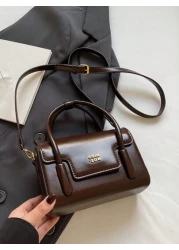 New Autumn And Winter Solid Color Handbag Niche Design Fashionable Letter Versatile Crossbody Bag Classic Atmospheric Adjustable Shoulder Strap Shoulder Bag Suitable For Dating Going Out Shopping And