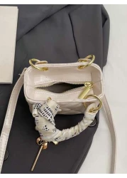 وشاح حريري فاخر مصمم ذو نقشة جميلة، شنطة يد متميزة للربيع والصيف، تصميم فريد بتطريز شكل ألماس وقلب على شكل شبك