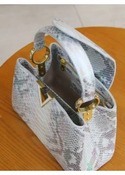 Luxury Lady Handbag 2025 Fashionable High End Women s Handbag Himalayan Rainbow Gradient Snake Skin Pattern Handbag Tote Shoulder Bag Ideal Gift