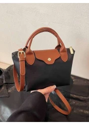 حقيبة كتف كاجوال من النايلون للنساء، حقيبة يد شكل مقلوب